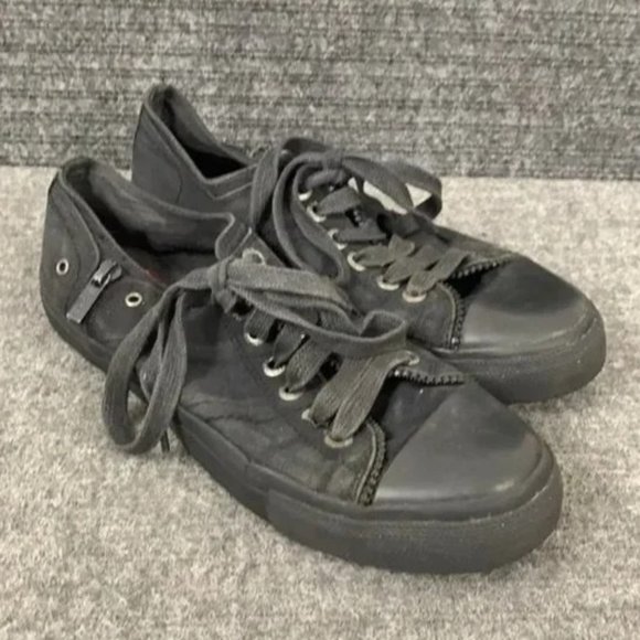 Levi's Sneakers Men's Size 9 Black Canvas Monochrome Zip EX Lo Skate Shoes